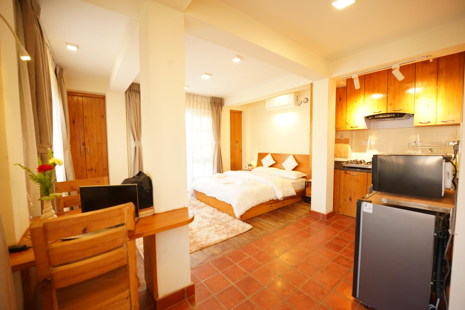 The Golden Hour Studio Apartment interior view